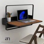 میز تحریر دیواری تاشو مدل تیما آنیانیک در حالت بسته